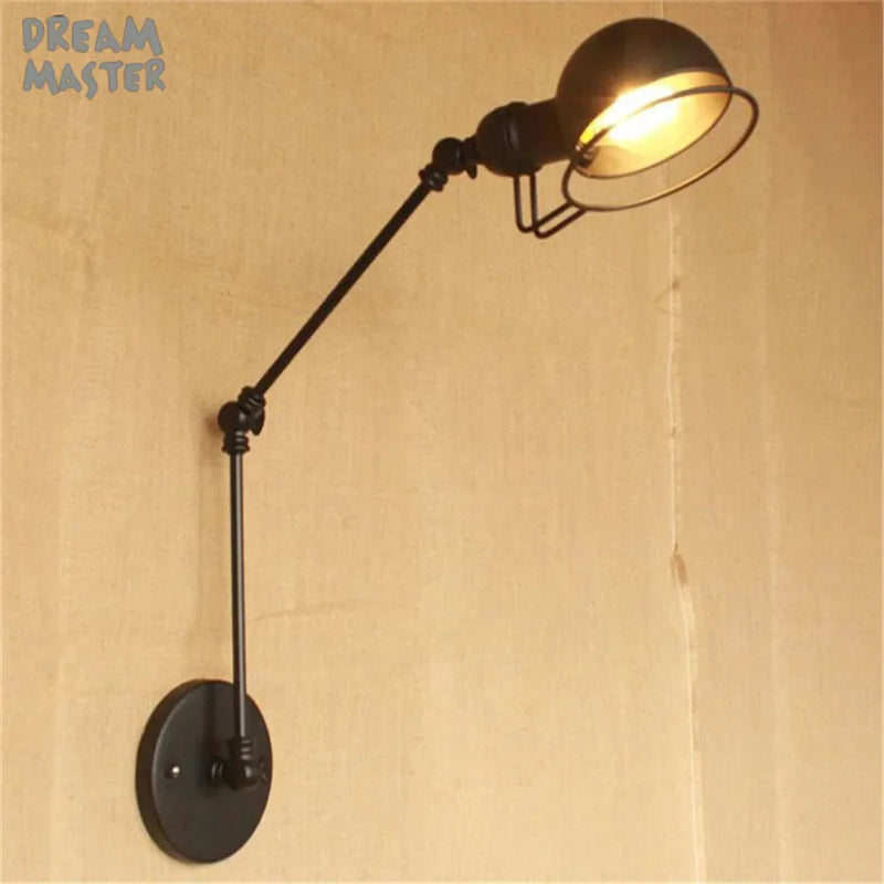 Afralia™ Iron Swing Arm Wall Sconce Light Fixture Set for Home Bar Retro Lighting