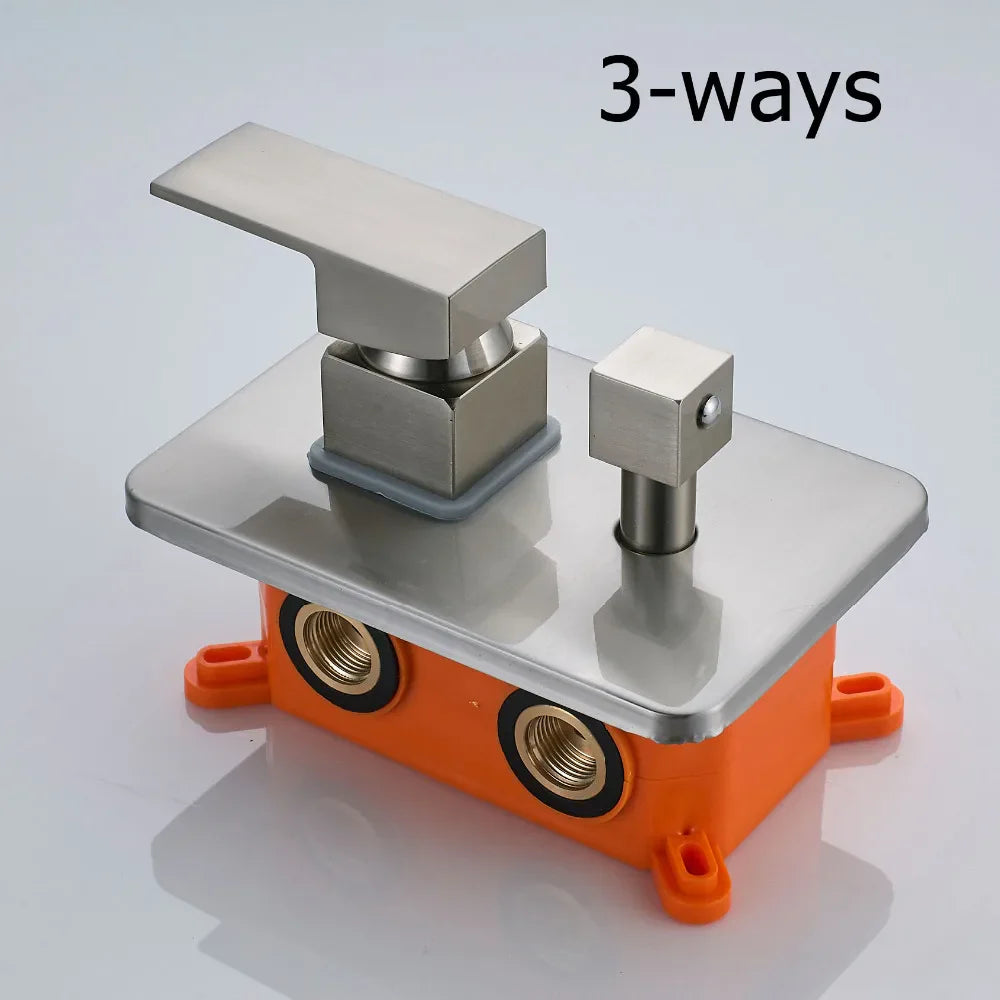 Afralia™ Brass Wall Mounted Shower Mixer Valve with Orange Control Handle