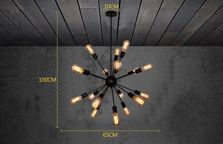 Afralia™ Sputnik Pendant Lamp 12-20 Head Vintage Industrial Loft Restaurant Bar Lights