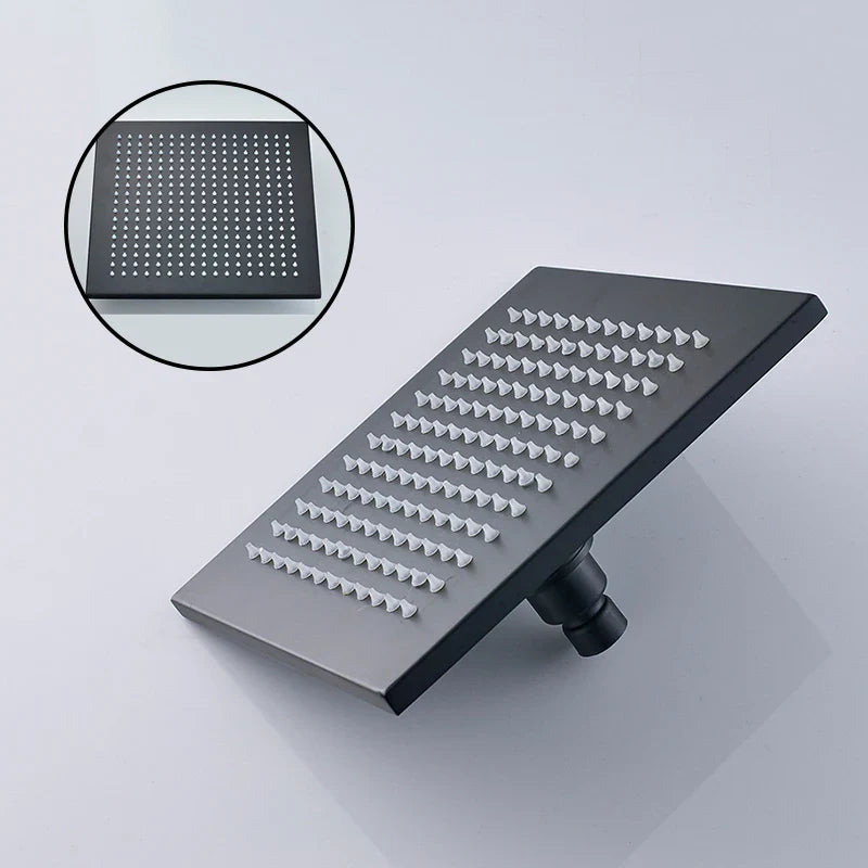 Afralia™ Matte Black Digital Display Shower Faucet Set with Concealed Mixing Valve