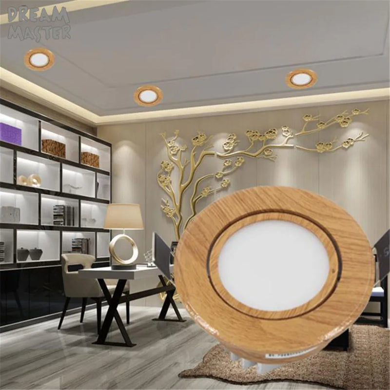 Afralia™ Wood LED Recessed Ceiling Light | Adjustable Modern 5W LED Wood Ceiling Lamp