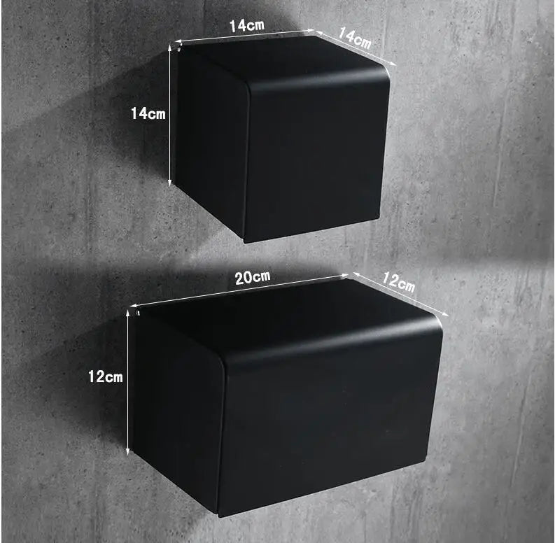 Afralia™ Aluminum Black Bathroom Tissue Holder Wall-Mounted Toilet Paper Rack Stand