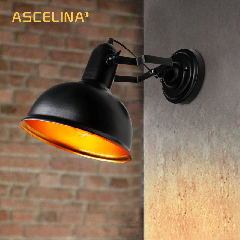 Afralia™ Iron Vintage Wall Lamp - Adjustable Bracket, Retro Sconce, E27, CE Certified