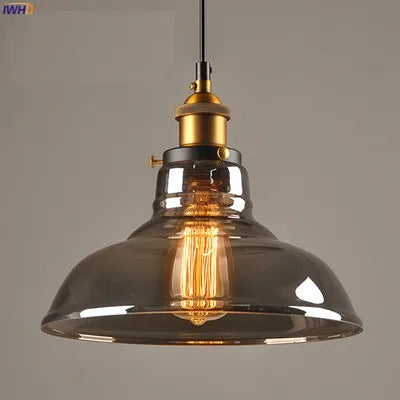 Afralia™ Glass Pendant Lights for Dinning Living Room, Vintage Industrial Hanging Lamp