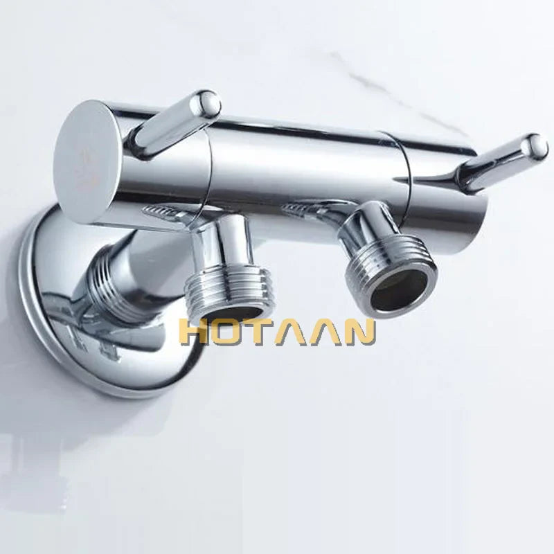 Afralia™ Brass Chrome Wall Mount Bibcock Faucet - Cold Water Tap for Washing Machine, Toilet, Garden