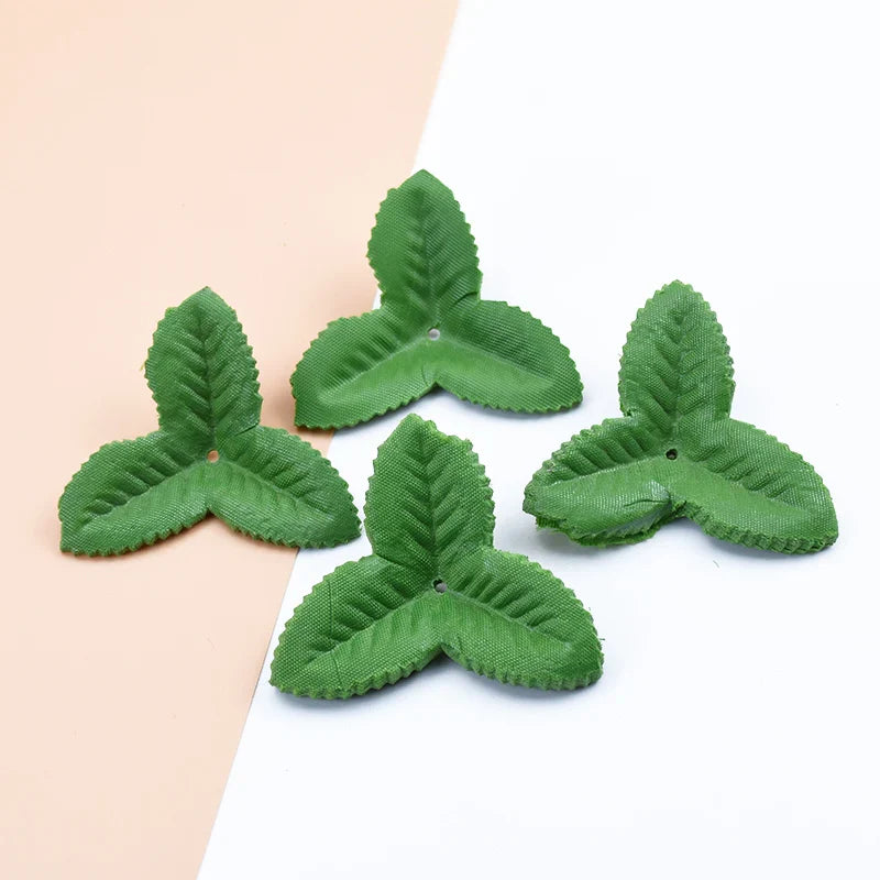 Afralia™ Artificial Green Leaves Silk Roses for Wedding Home Decor DIY Craft