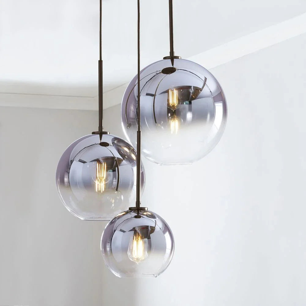 Afralia™ Gradient Glass Ball Pendant Light for Kitchen Dining Living Room