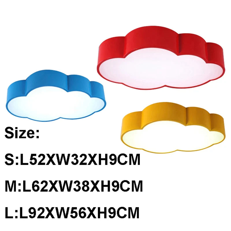 Afralia™ LED Cloud Kids Room Ceiling Light - Yellow Blue Red White Fixtures