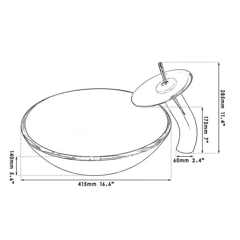 Afralia™ Rose Red Tempered Glass Basin Sink and Faucet Set for Bathroom Vanity