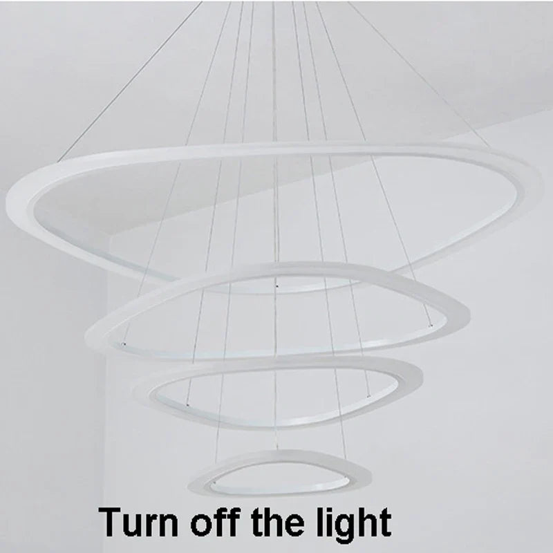 Afralia™ Circle Rings Acrylic LED Pendant Lights for Living Room and Dining Room