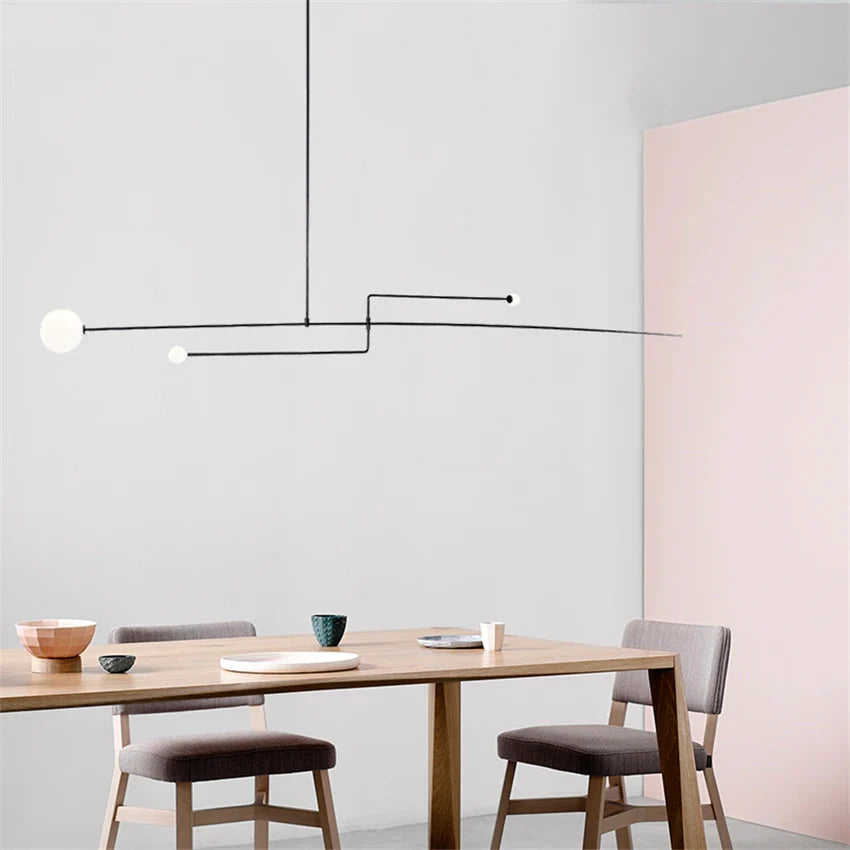 Afralia™ Modern Iron Geometric LED Chandelier for Bedroom and Living Room