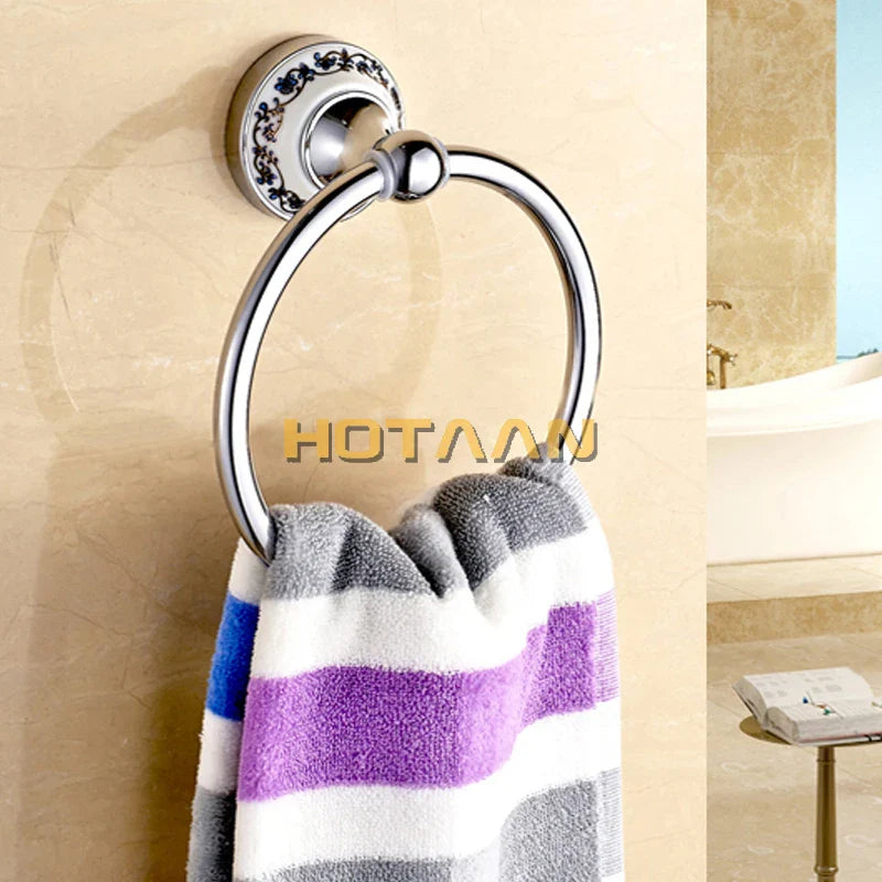 Afralia™ Stainless Steel & Ceramic Bathroom Accessories Set: Robe Hook, Paper Holder, Towel Bar, Towel Ring