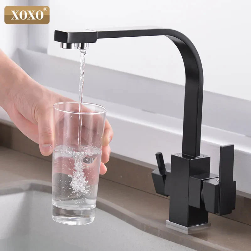 Afralia™ Black Single Hole Kitchen Faucet Mixer Tap for Drinking Water