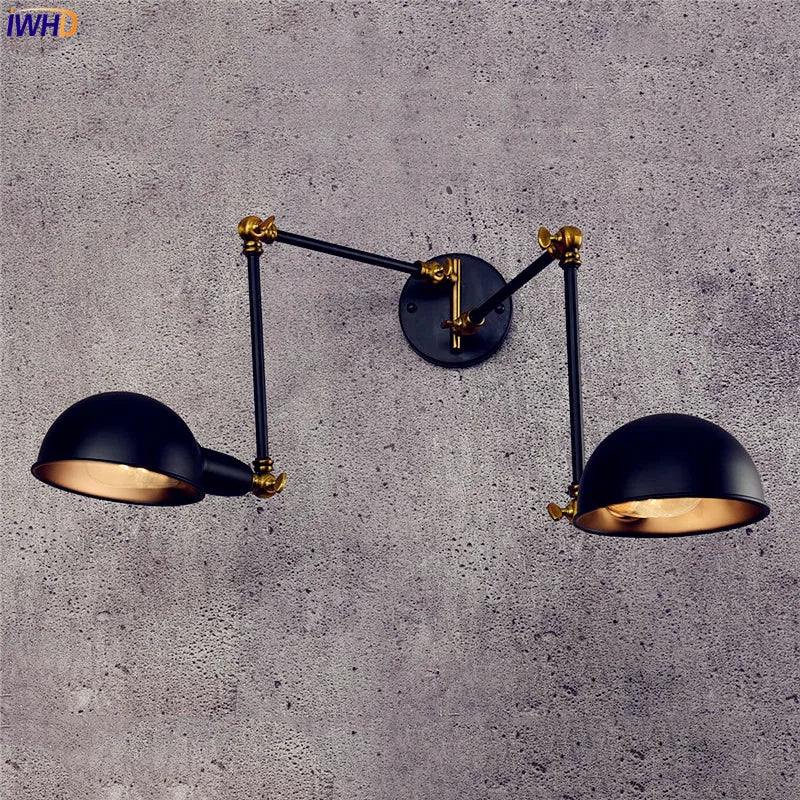 Afralia™ Vintage Industrial Swing Arm Wall Sconce Retro Edison Light Fixtures