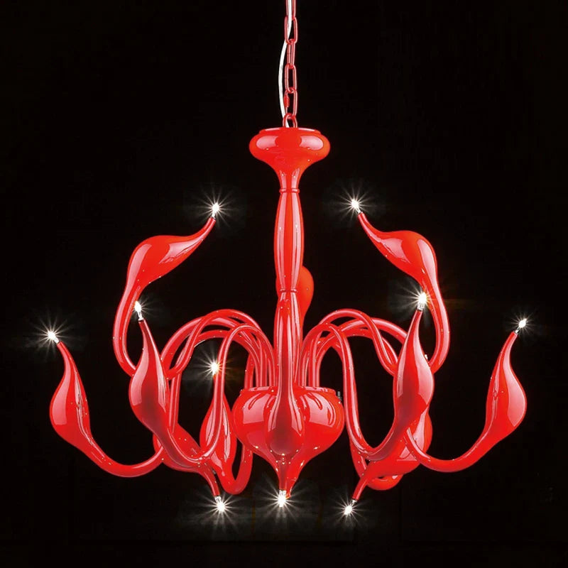 Afralia™ Nordic Art Swan Chandelier Light LED Lamp for Bedroom Living Room Decor