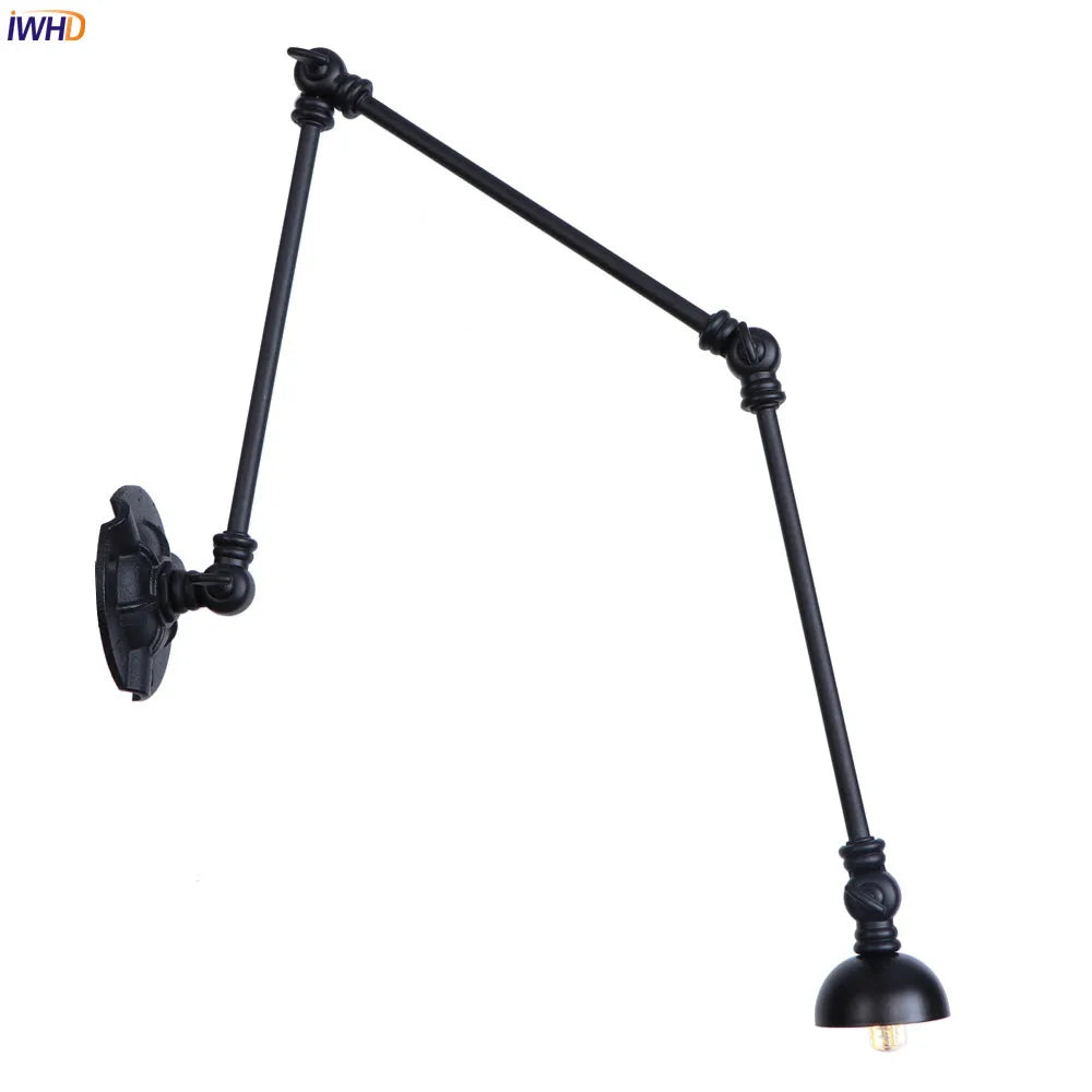 Afralia™ Industrial Vintage Adjustable Swing Wall Sconce Stair Light - Set of 3