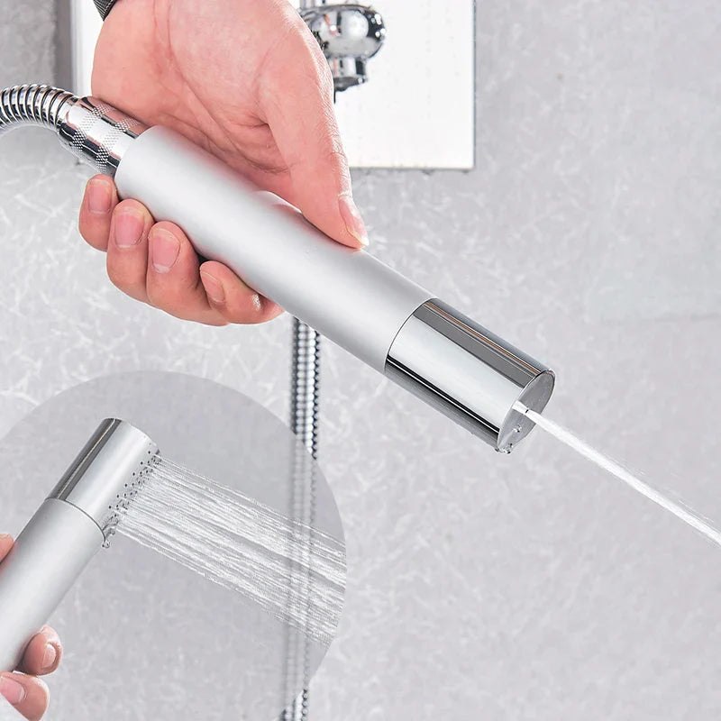 Afralia™ Chrome LED Shower Panel & Head Combo, Wall Mount 4-Function Bathroom Faucet