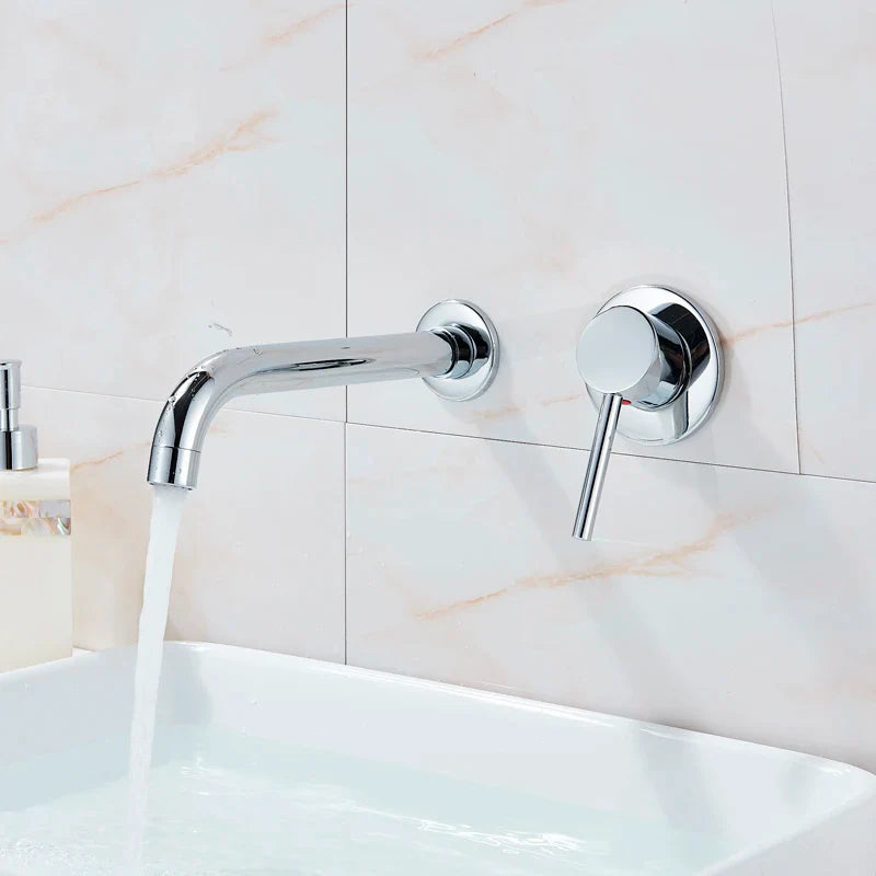 Afralia™ Brass Wall Mount Basin Faucet: Single Handle Vessel Sink Mixer Tap