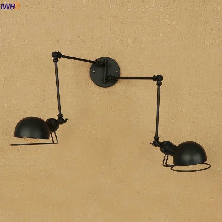 Afralia™ Vintage Dual Arm LED Wall Sconce - Industrial Style Stair Light