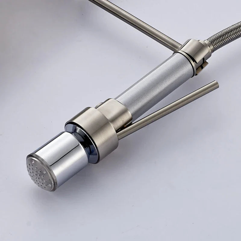 Afralia™ Brushed Nickel LED Color Changing Kitchen Faucet Spray Head