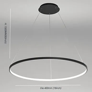 Afralia™ 60cm Circular LED Pendant Light for Dinning Living Room Lighting