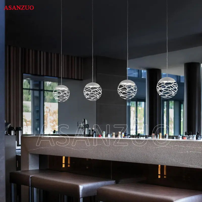 Afralia™ Round Metal LED Pendant Lamp for Stair Dinning Living Room