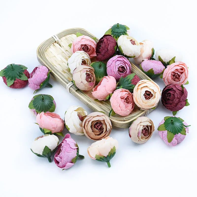 Afralia™ Silk Tea Roses DIY Home Decor Fake Flowers 10pcs Bouquet