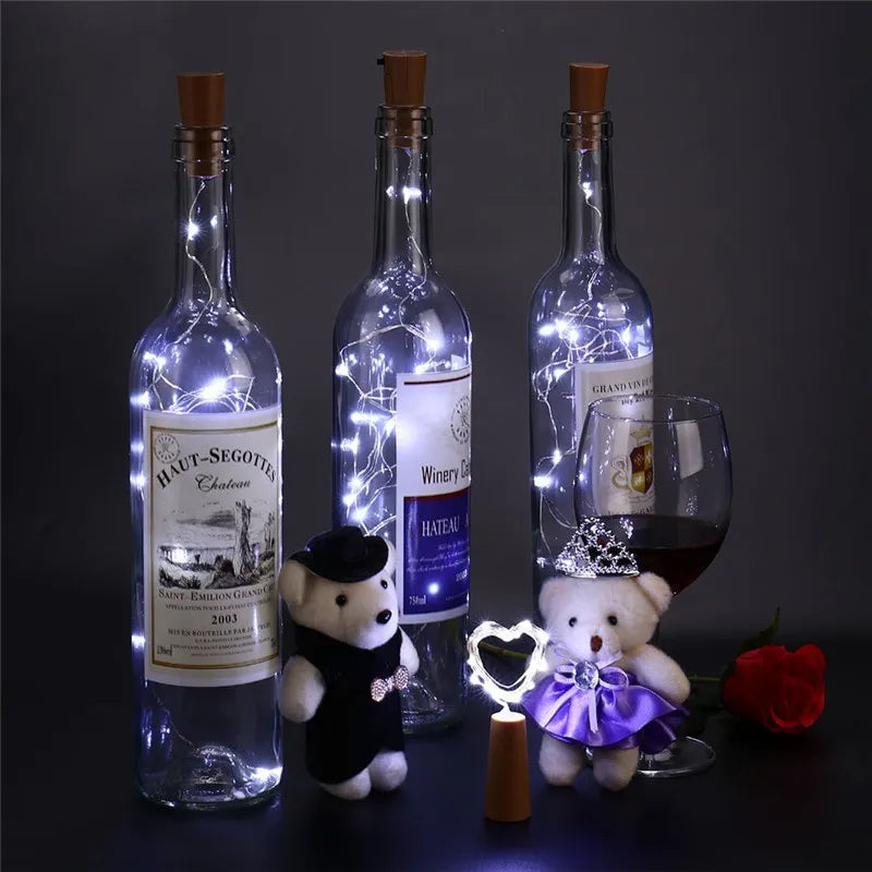 Afralia™ Wine Bottle Lights: Battery Powered String Lights for Party Decor & Holiday Events