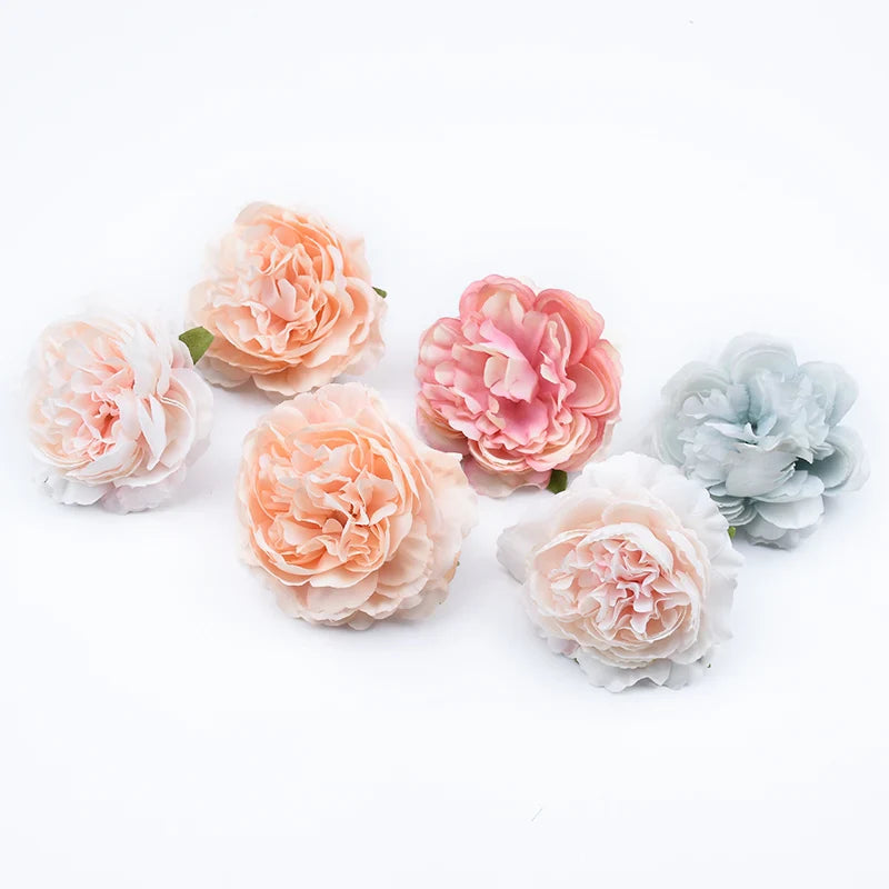 Afralia™ Silk Peony Bridal Accessories 10pcs Artificial Plants Wedding Decor Flowerpot Blooms