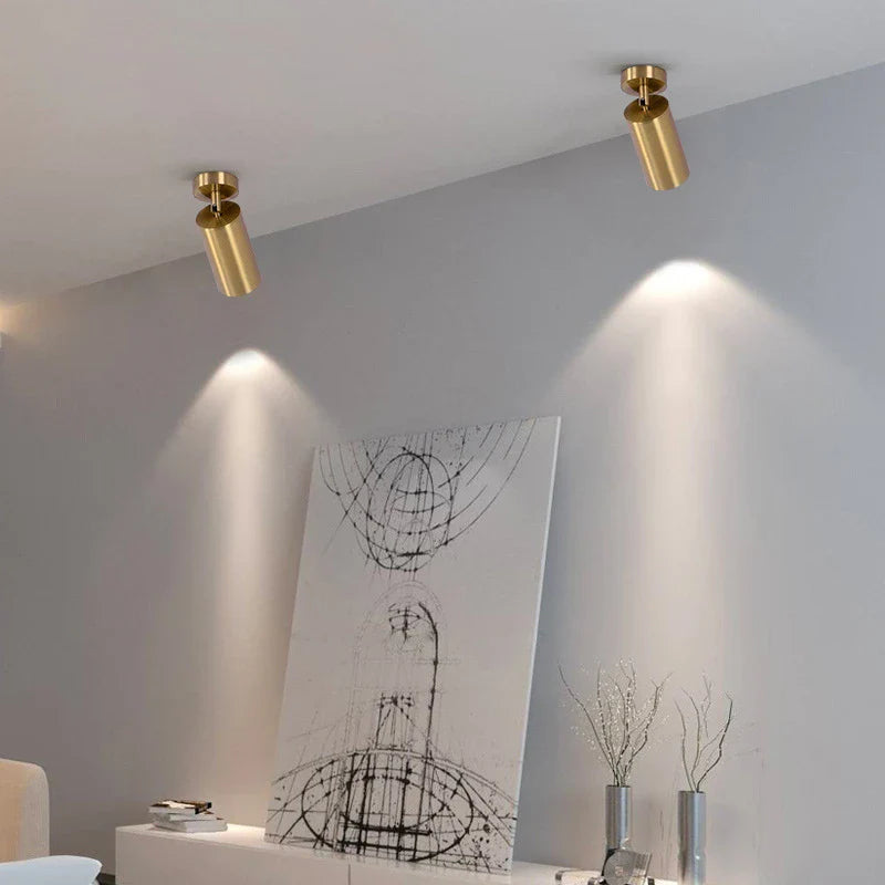 Afralia™ LED Golden Ceiling Spotlight for Living & Dining Room - Modern Luminaria Lamp