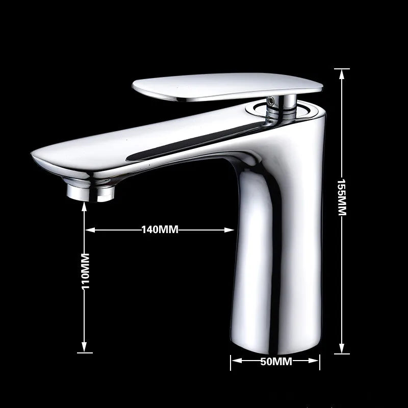 Afralia™ Basin Faucet Hot&Cold Mixer Tap Brass Gold/Chrome/White/Red/Black for Bathroom Sink