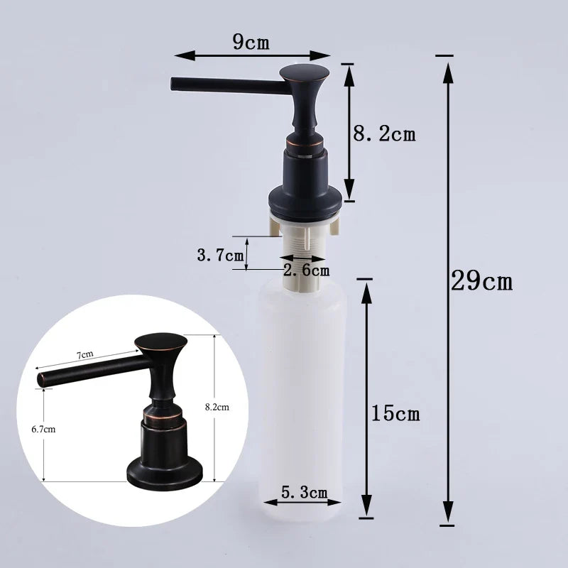 Afralia™ Stainless Steel Kitchen Sink Soap Dispenser 220ML - Matte Black