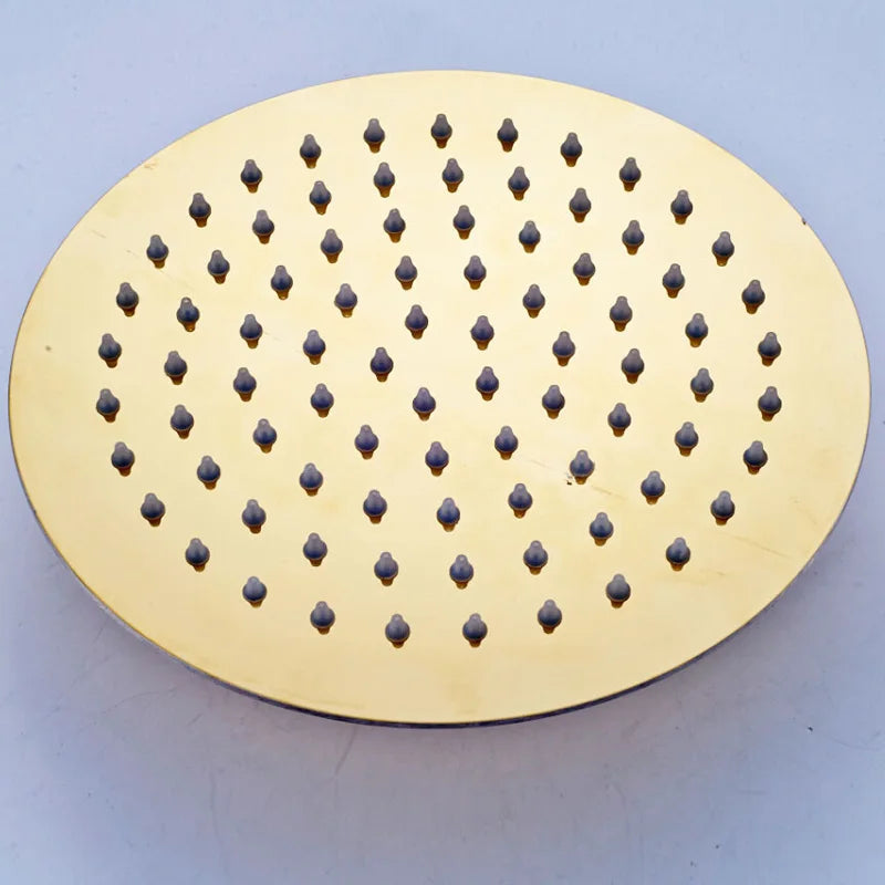 Afralia™ Ultrathin Square/Round Rainfall Shower Head in Titanium Black/Golden/Chrome/Brushed Nickel