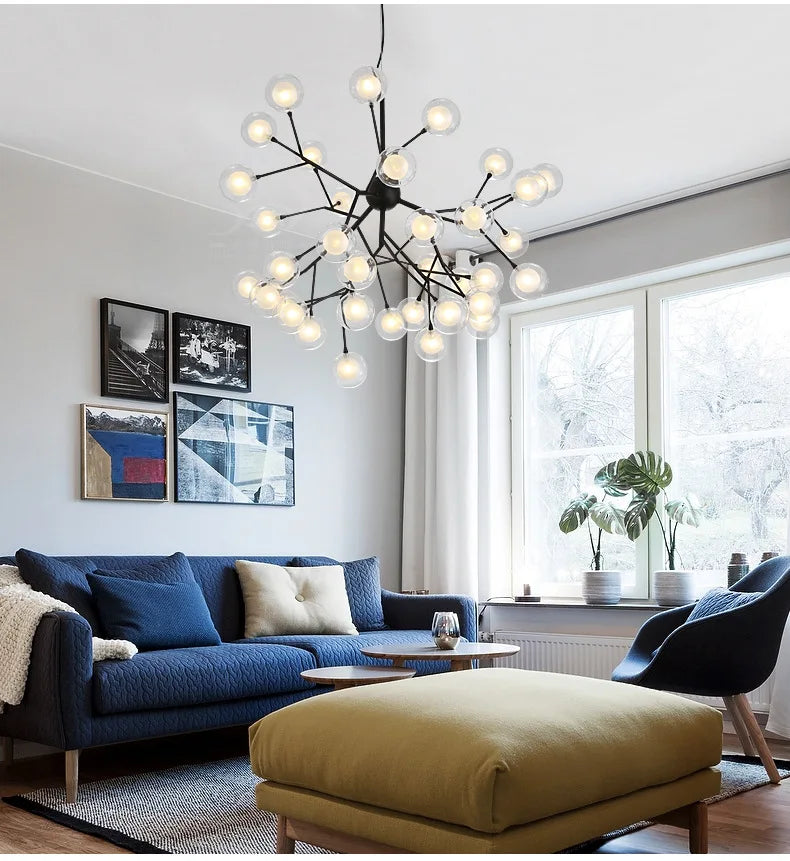 Afralia™ LED Firefly Chandelier: Modern Tree Branch Ceiling Lamp for Stylish Home Decor