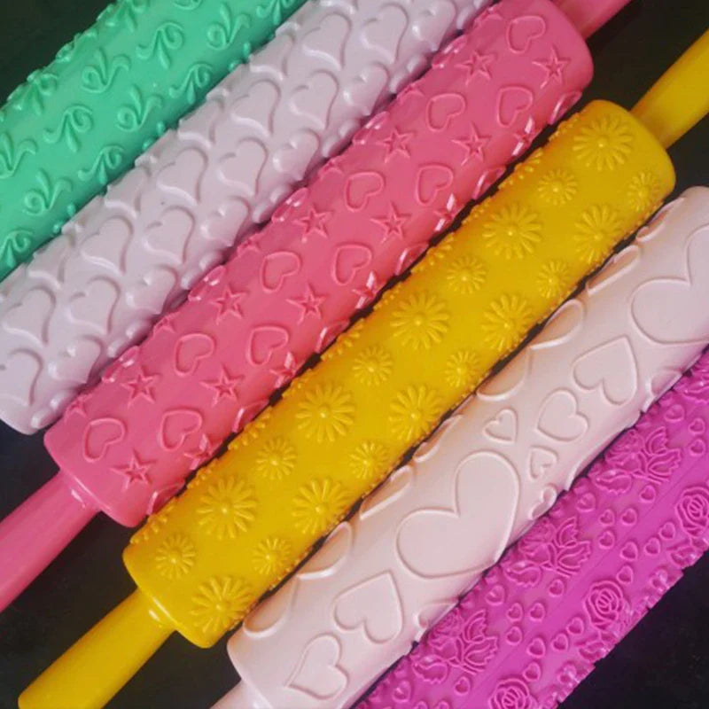 Afralia™ Non-Stick Plastic Rolling Pin for Cake Fondant & Cookie Decoration