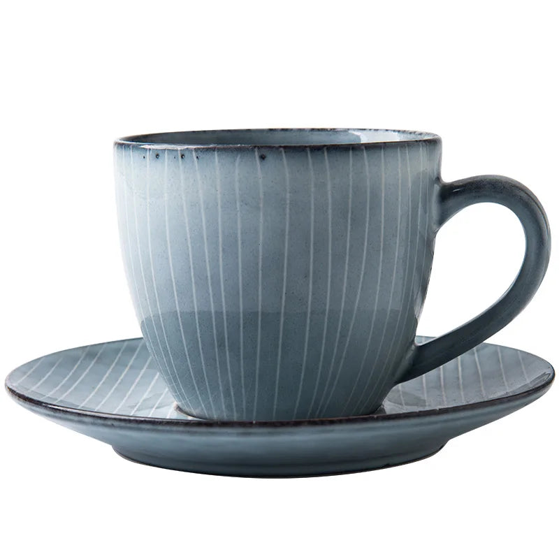 Afralia™ Elegant Ceramic Coffee Cup Set with Saucer - Eco-Friendly Porcelain Tea Cup -