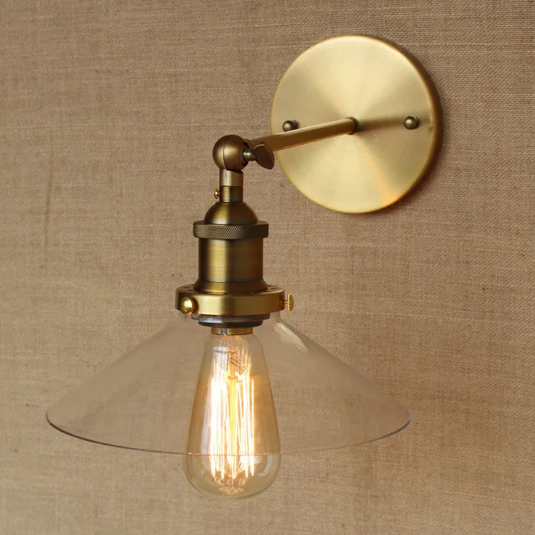 Afralia™ White Glass Retro Industrial Wall Sconce, Vintage Edison Style Wall Lights Fixtures