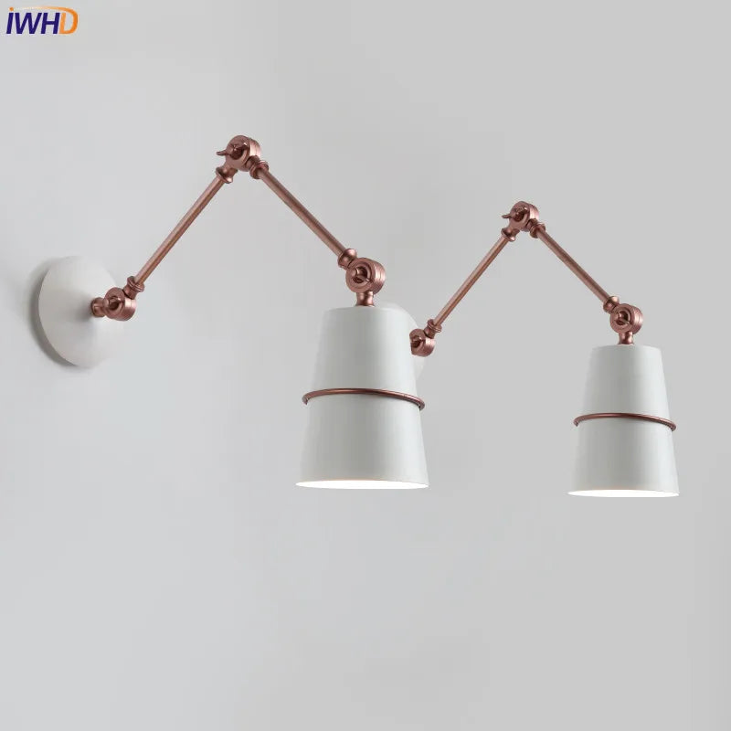 Afralia™ Nordic Iron Swing Wall Light LED Sconce for Living Room and Bedroom