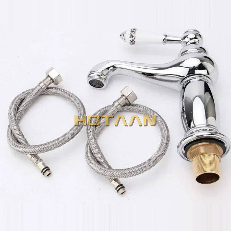 Afralia™ Chrome Basin Faucet Single Handle Mixer Tap Brass Water Mixer