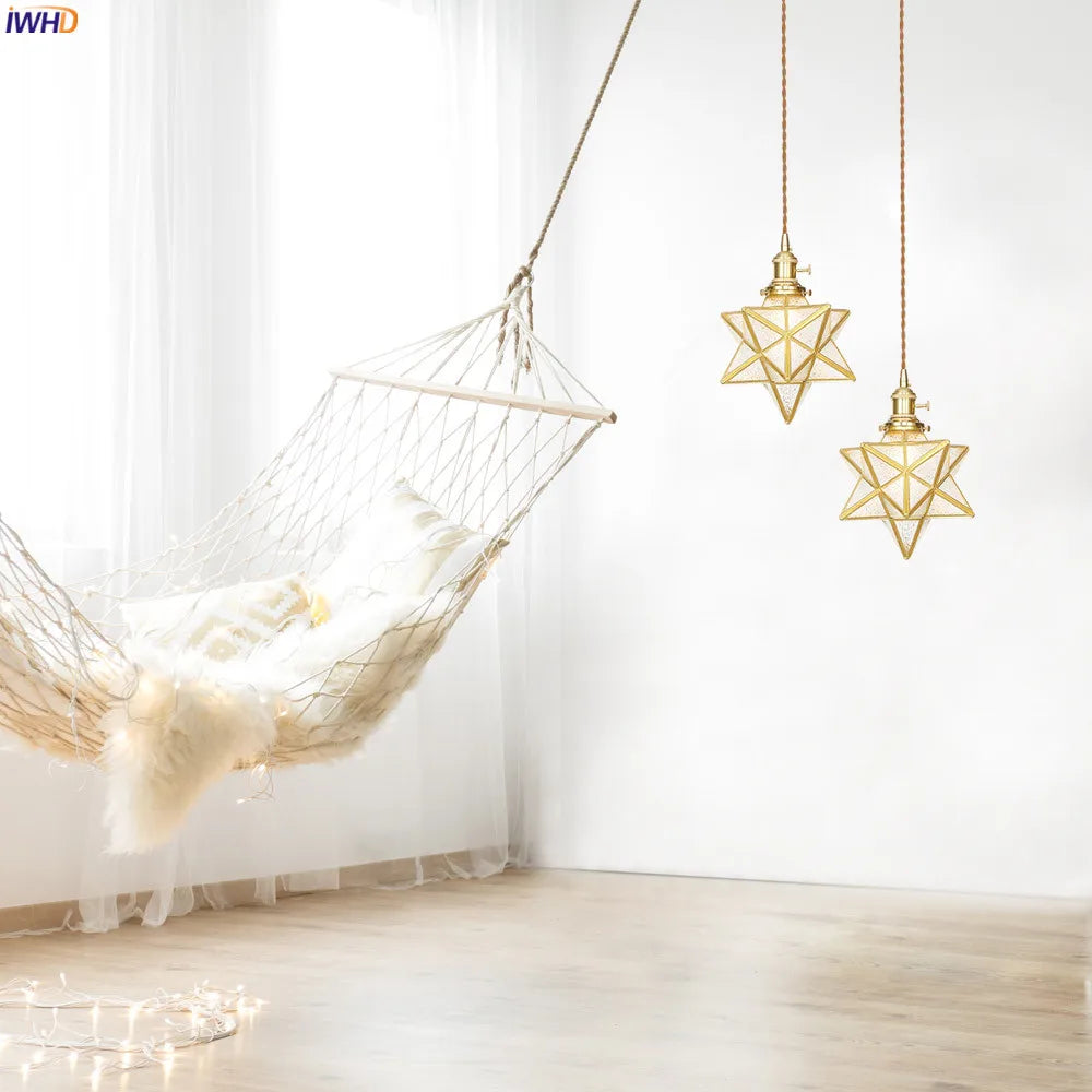 Afralia™ Nordic LED Copper Glass Pendant Light for Modern Style Living Spaces