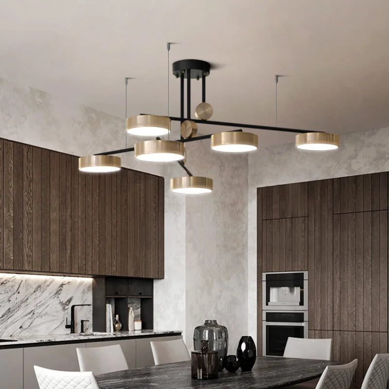 Afralia™ Elegant Golden Pendant Lamp for Luxurious Décor and Dining Ambiance