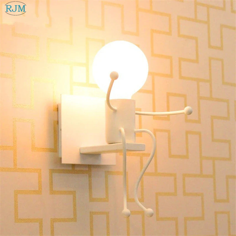 Afralia™ Cartoon Children Iron Wall Lamps for Nordic Modern Living Bedroom Decor