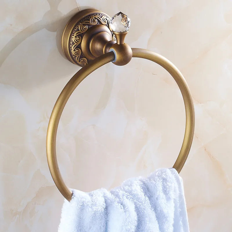 Afralia™ Euro Style Antique Bronze Towel Ring - Classic Bathroom Accessories