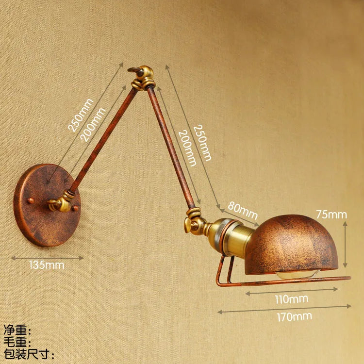 Afralia™ Industrial Vintage Wall Sconce Swing Arm Light Fixture