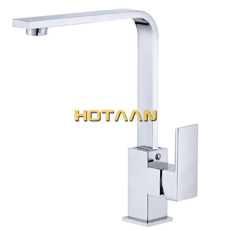 Afralia™ Chrome Brass Kitchen Faucet Swivel Mixer Tap - YT-6016