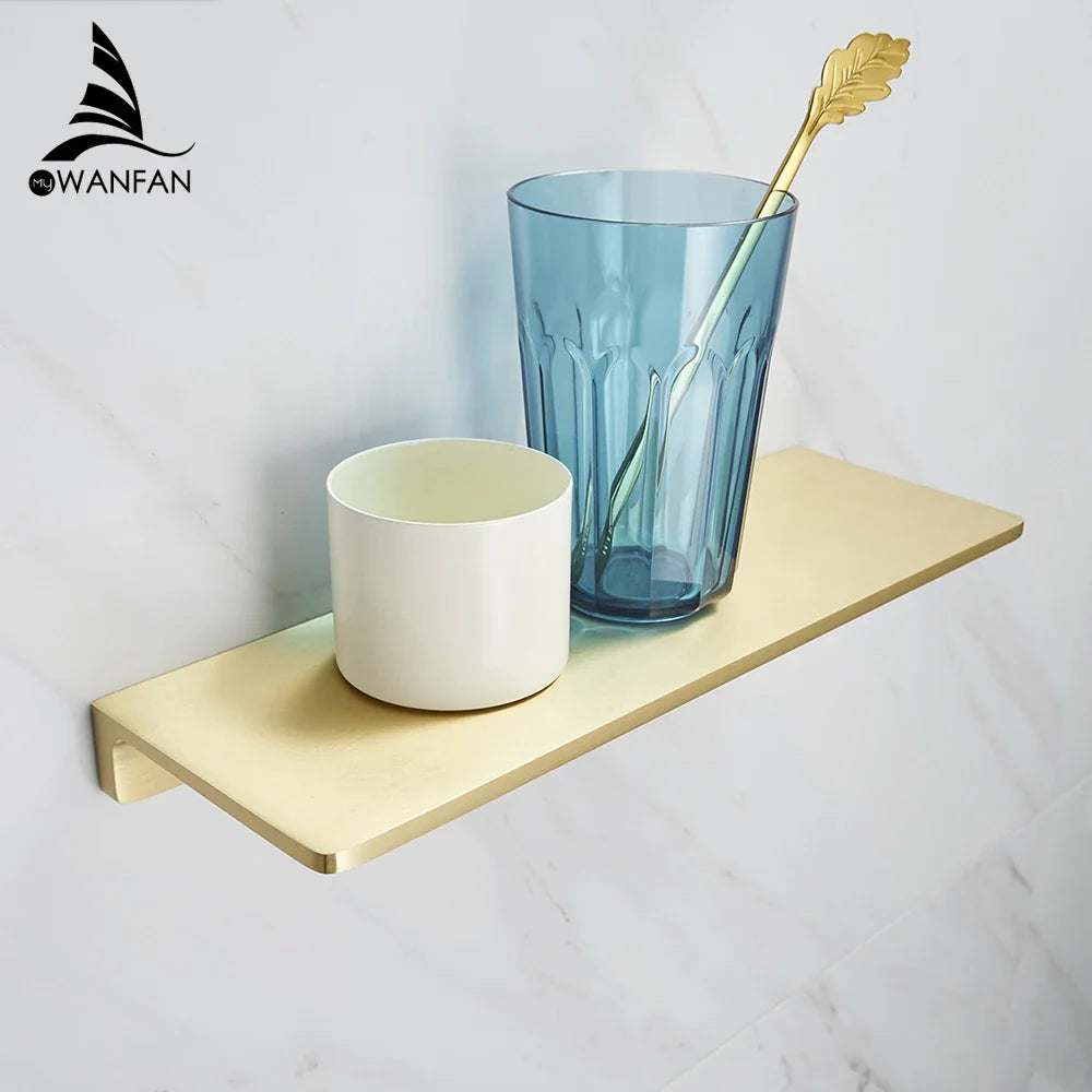 Afralia™ Gold Bath Hardware Set: Towel Ring, Toilet Brush Holder - WF-552200