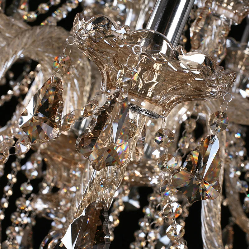 Afralia™ Crystal LED Chandelier Gold/Silver K9 6/8/10/15/18 Arm Living Room Lighting