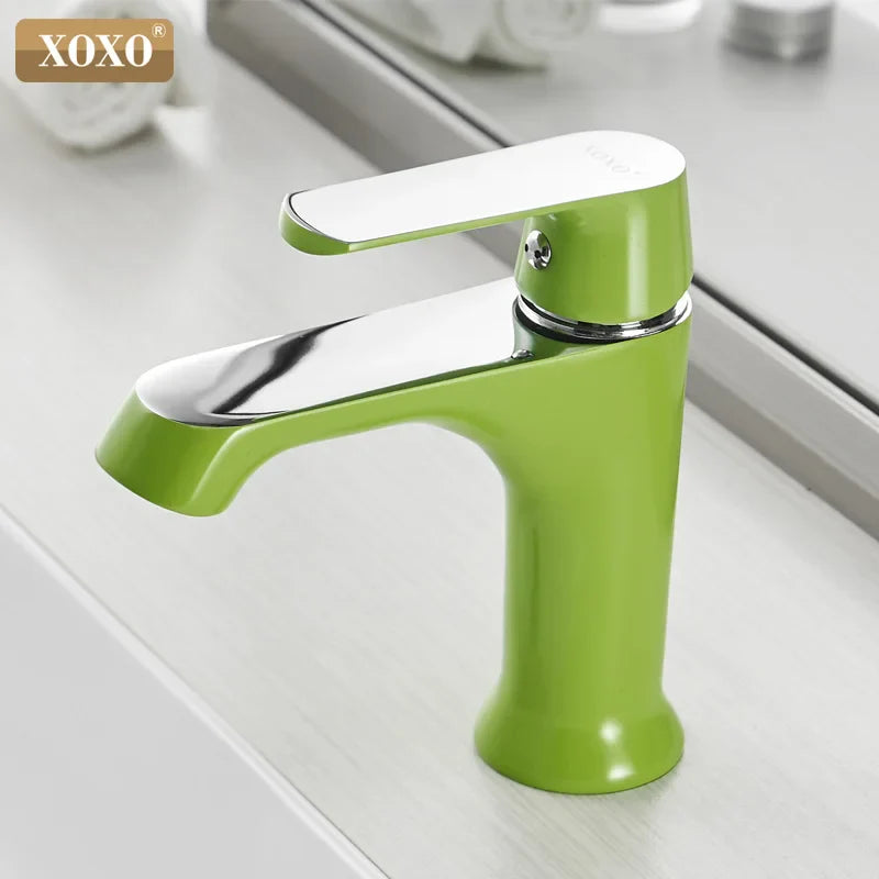 Afralia™ Bronze Green Fashion Basin Faucet, Single Hole Bathroom Mixer, Hot and Cold Water