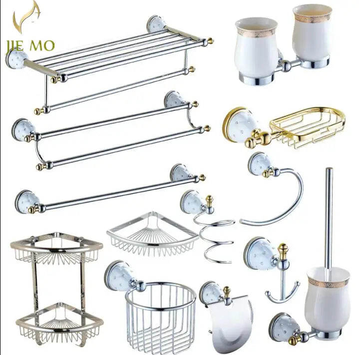 Afralia™ Bathroom Hardware Set: Toilet Paper, Roll Holder, Brush Holder, Coat Hook