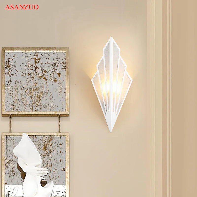 Afralia™ LED Fan-Shaped Indoor Wall Lamp for Corridor Aisle Staircase Bedroom Lighting